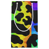 カウブラックアンドレインボープリント スモールペーパーバッグ (正面)