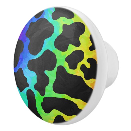 カウブラックアンドレインボープリント セラミックノブ (右)