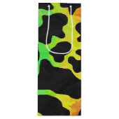 カウブラックアンドレインボープリント ワインギフトバッグ (正面)