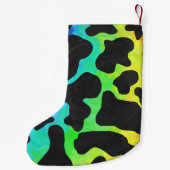 カウブラックアンドレインボー物 スモールクリスマスストッキング (裏面)