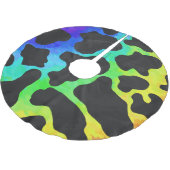 カウブラックアンドレインボー物 ブラッシュドポリエステルツリースカート (アングル)