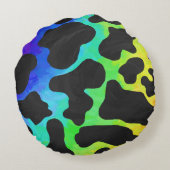 カウブラックアンドレインボー物 ラウンドクッション (裏面)