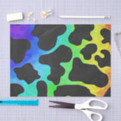 カウブラックアンドレインボー物 薄葉紙 (クラフト)