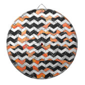 カウブラック&オレンジシェブロンプリント ダーツボード (正面)