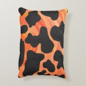 カウブラック&オレンジプリント アクセントクッション (裏面(縦))