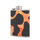 カウブラック&オレンジプリント フラスク (左)