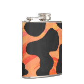 カウブラック&オレンジプリント フラスク (右)