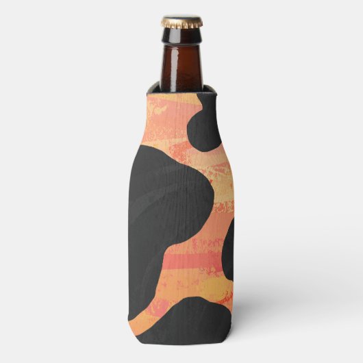 カウブラック&オレンジプリント ボトルクーラー (ボトル正面)