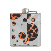 カウブラック&オレンジ水玉模様プリント フラスク (裏面)