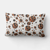 カウブラック&オレンジ水玉模様プリント ランバークッション (裏面)