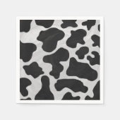 カウブラック&ホワイトプリント スタンダードカクテルナプキン (正面)