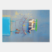 カウブルー素朴カントリーウエスタンファームデコップページ ラッピングペーパーシート (正面2)