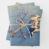 カウブルー素朴カントリーウエスタンファームデコップページ ラッピングペーパーシート (インサイチュ)