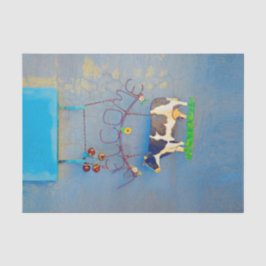 カウブルー素朴カントリーウエスタンファームデコップページ 薄葉紙