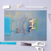 カウブルー素朴カントリーウエスタンファームデコップページ 薄葉紙 (クラフト)