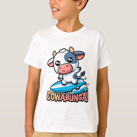 カウブンガ!かわいいサーフィンカウプン Tシャツ (正面)