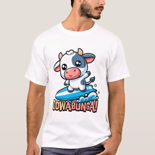 カウブンガ!かわいいサーフィンカウプン Tシャツ (正面)