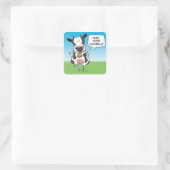 カウベルおもしろいカウスティッカーが必要 スクエアシール (バッグ)