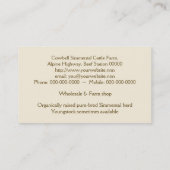 カウベルを持つブラウンそして白いSimmental牛 名刺 (裏面)