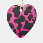 カウホットピンクとブラックプリント セラミックオーナメント (左)