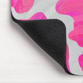 カウホットピンクとホワイトプリント マウスパッド (コーナー)