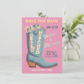 カウボはっきりしたイカラフルウェスタン日付のブートを保存 招待状 (スタンド正面)