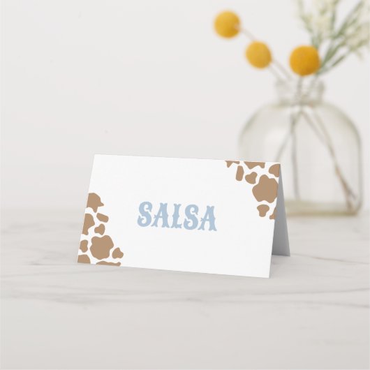 カウボイルロデオ誕生日食品ラベル プレイスカード (正面)