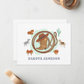 カウボパーソナライズされたイテーマボーイ ノートカード (正面/裏面インサイチュ)