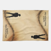 カウボパーソナライズされたイ キッチンタオル (横)