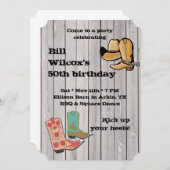 カウボファンシーーイブーツパーティの招待状 招待状 (正面/裏面)