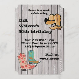 カウボファンシーーイブーツパーティの招待状 招待状