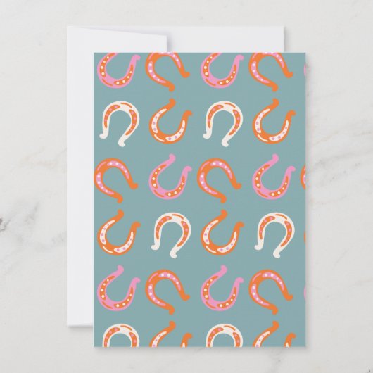 カウボーはっきりしたカラフルイ西バルミツワー 招待状 (裏面)