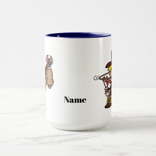 カウボーイおもしろいと彼の馬のマグ マグカップ (中央)