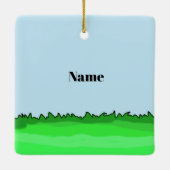 カウボーイおもしろいオーナメントの怠惰な日 セラミックオーナメント (裏面)