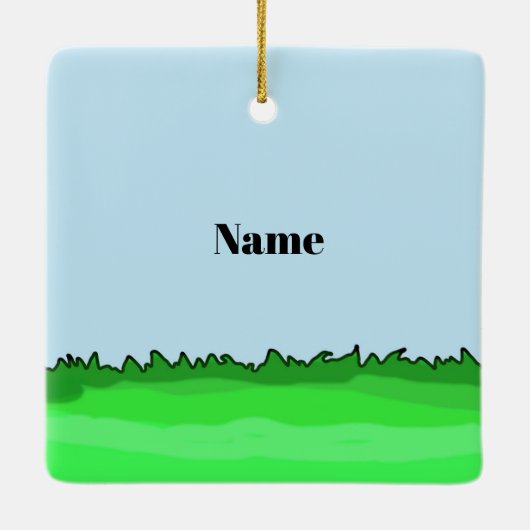 カウボーイおもしろいオーナメントの怠惰な日 セラミックオーナメント (裏面)