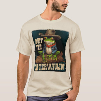 カウボーイおもしろいガエル西キャタウォリンパーソナライズされた Tシャツ