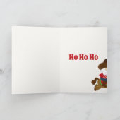 カウボーイおもしろいサンタと馬の西クリスマス シーズンカード (内部)