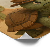 カウボーイおもしろいタートルズデザートスタンドフ漫画 ポスター (角)