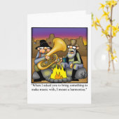 カウボーイおもしろいデー用挨拶カード カード (黄色い花)