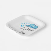 カウボーイおもしろいトレックス恐竜子供の誕生日 ペーパープレート (傾斜あり)