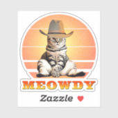 カウボーイおもしろいネコ シール (シート)