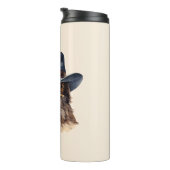 カウボーイおもしろいハットを着たハト、水色 タンブラー (回転右)