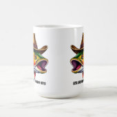 カウボーイおもしろいハットを着た父親の日魚 コーヒーマグカップ (中央)