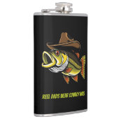 カウボーイおもしろいハットを着た父親の日魚 フラスク (右)