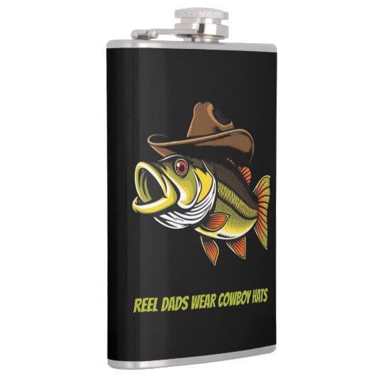 カウボーイおもしろいハットを着た父親の日魚 フラスク (右)