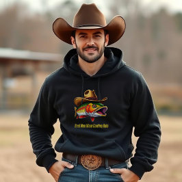 カウボーイおもしろいハットを着た父親の日魚 Tシャツ