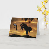 カウボーイおもしろいハッピーニューイヤー2023カード カード (黄色い花)