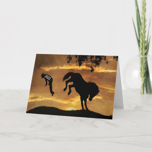 カウボーイおもしろいハッピーニューイヤー2023カード カード (正面)