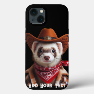 カウボーイおもしろいフェレーウェスタンスタイル iPhone 13ケース