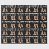 カウボーイおもしろいブーツ ラッピングペーパー (フラット)